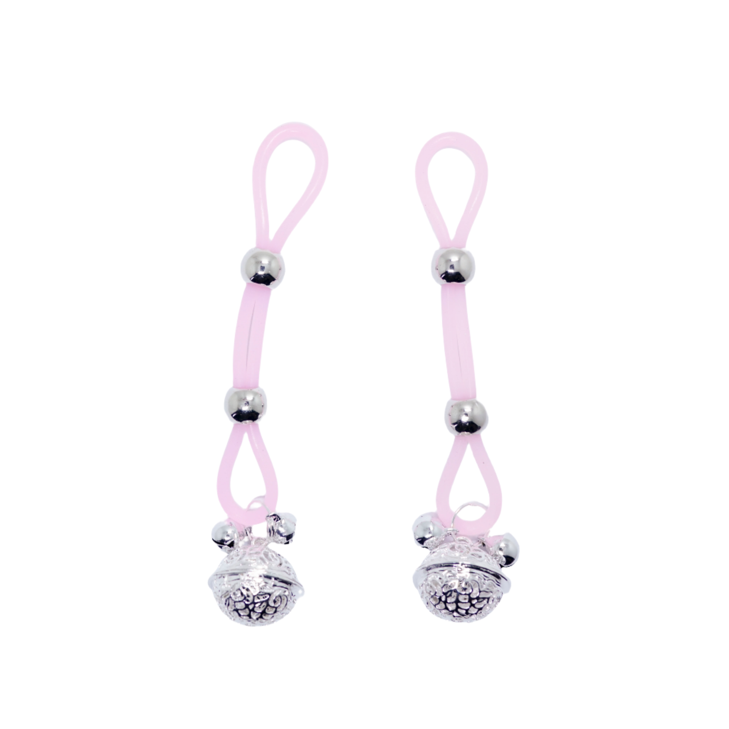 Adorn your intimate moments with the enchanting Go Glow Nipple Gem, featuring adjustable pink straps and shimmering silver beads, perfect for those who embrace their boldness and allure.