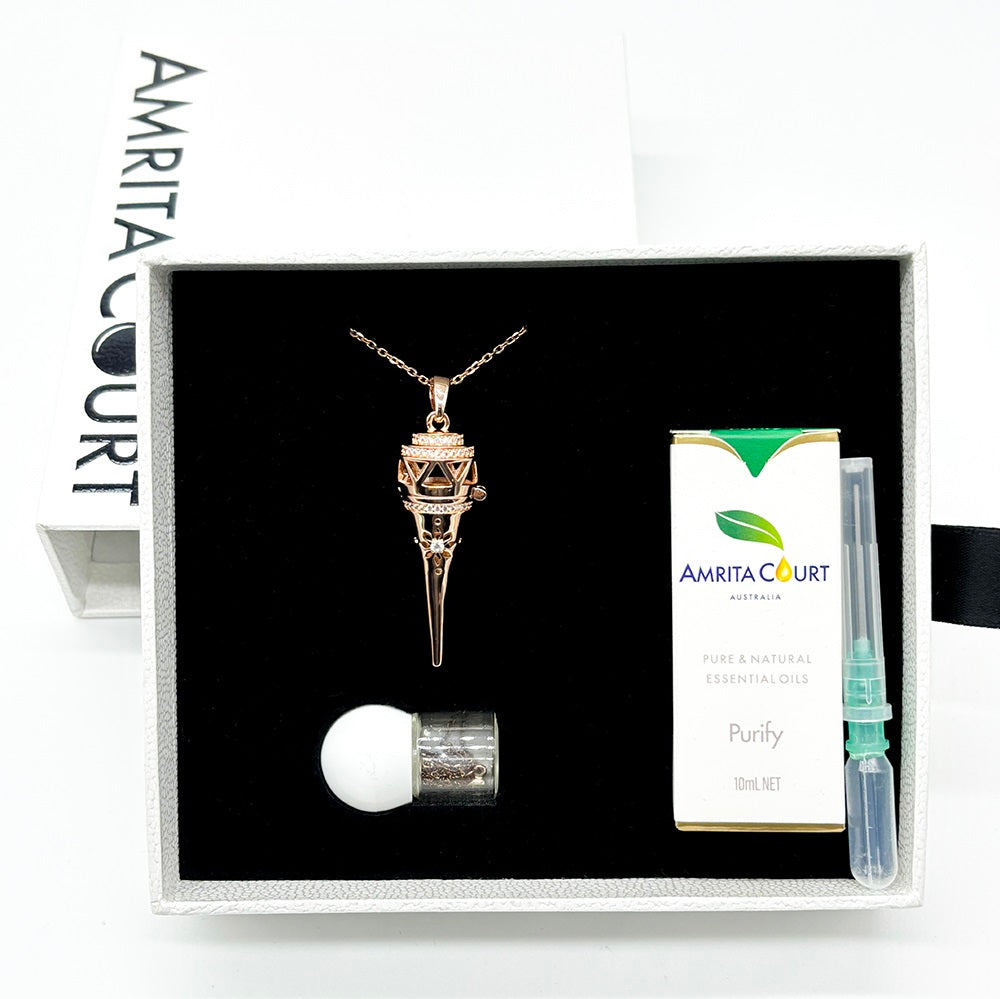 Cone Aroma Necklace | 18K Gold Diffuser Jewelry for Energy & Healing