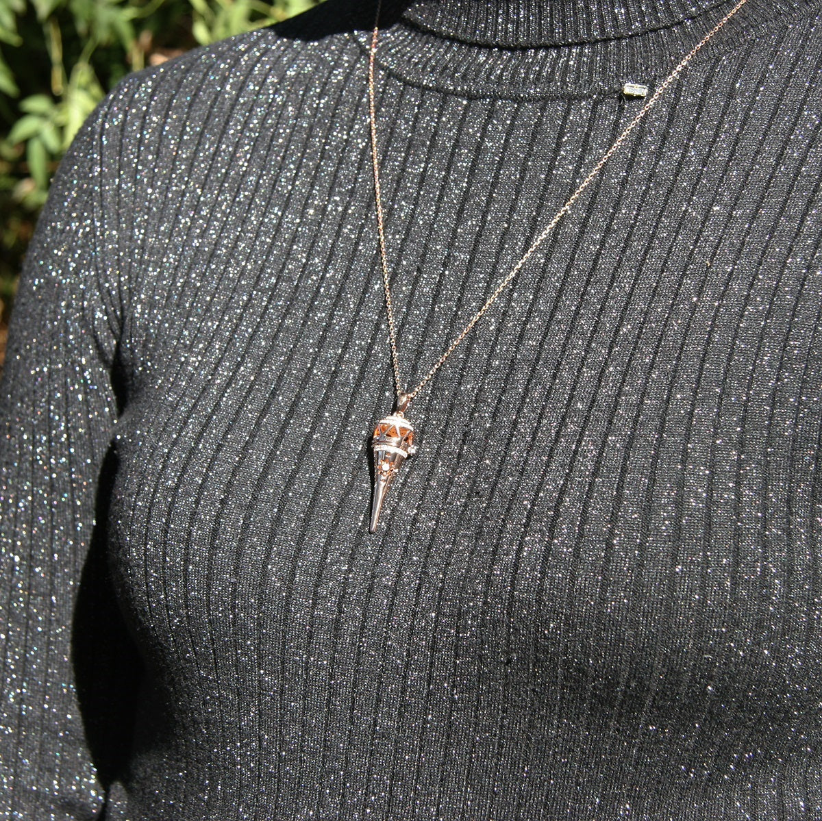 Collier Cône Diffuseur d'Arômes | Bijou Diffuseur en Or 18 Carats pour l'Énergie et la Guérison