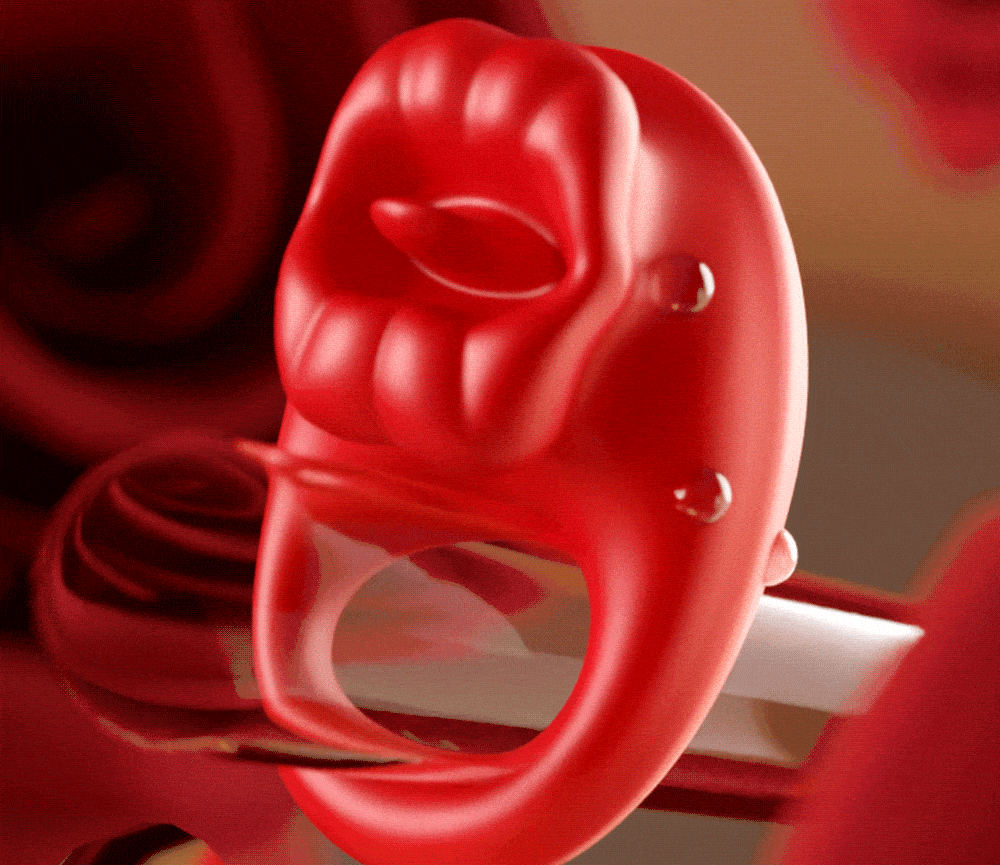 GALAKU Kiss Licking & Vibrating Cock Ring App Controlled