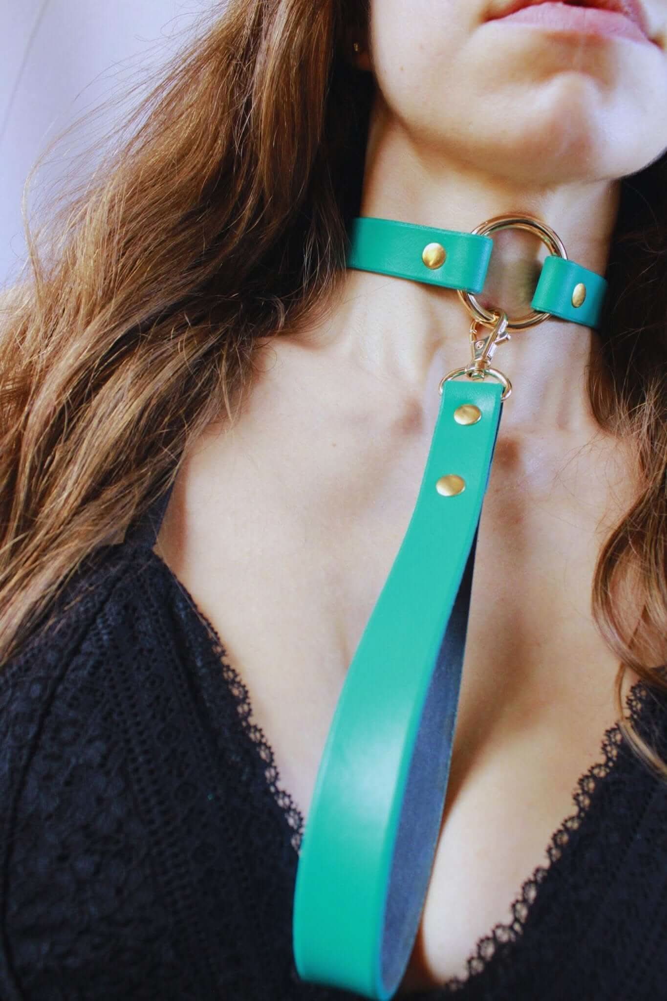 Leather Choker | Jewelry Set for Discreet BDSM Play