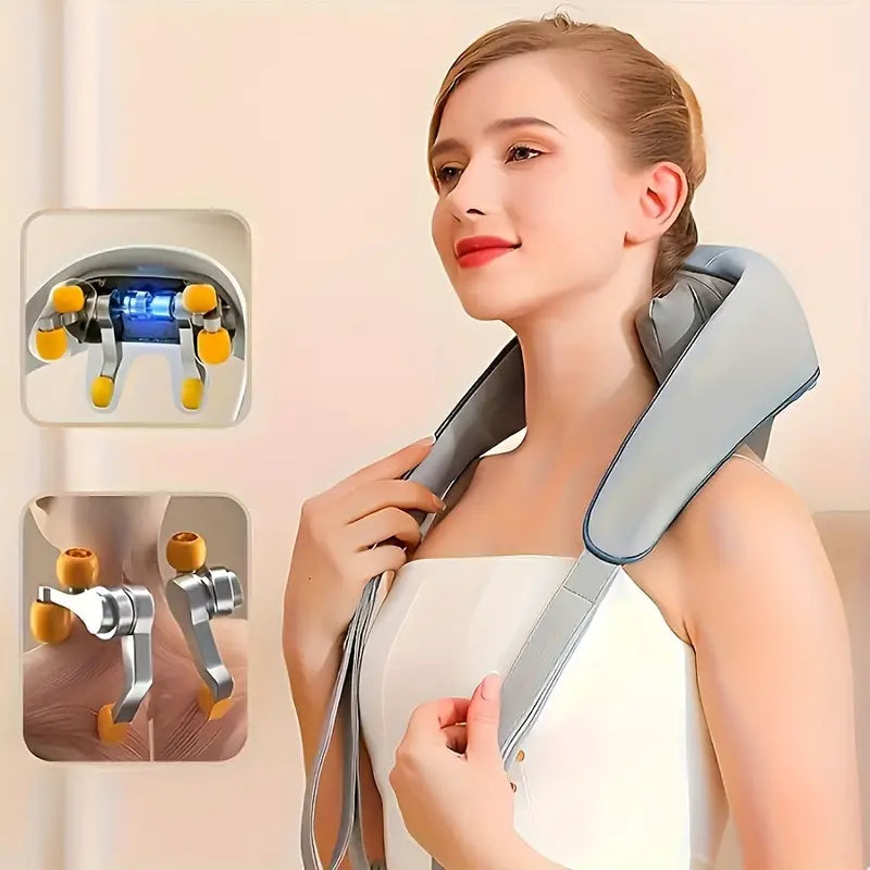 Indulge in the soothing embrace of our Electric Neck Massager, designed to caress your body with gentle, deep tissue relief. Its sleek grey design invites you to unwind, whether at home or on the go. Let the smart technology adapt to your needs, offering a personalized experience that nurtures both body and soul. Recharge your spirit and discover a new realm of relaxation, where every moment is an opportunity for self-discovery and blissful serenity. Embrace the journey of self-care with elegance and grace.