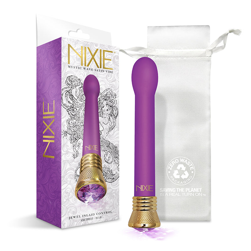 Vibromasseur bulbe en satin Nixie Mystic Wave - Améthyste
