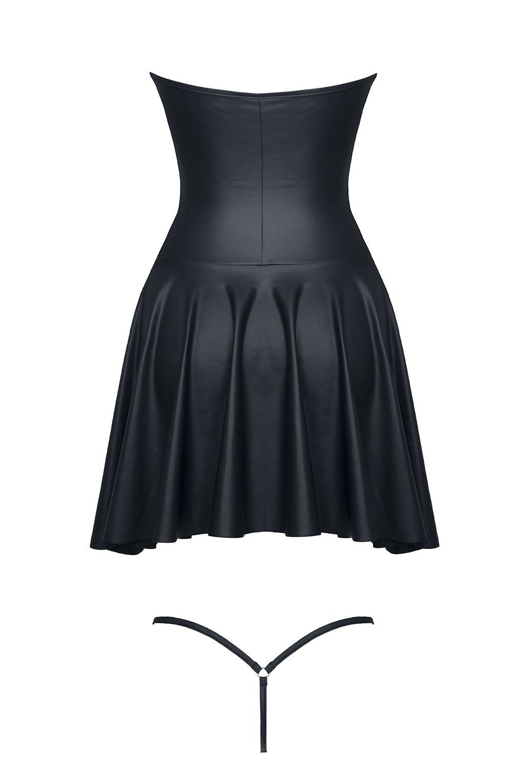Mini-robe Rita noire | Laque et aspect mouillé | Demoniq