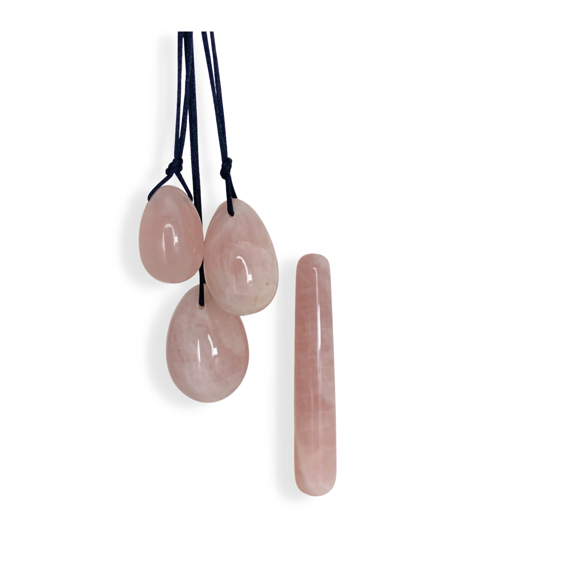 Harmonia- The Enlightenment Rose Quartz Egg Set and Clear Quartz Yoni Eggs