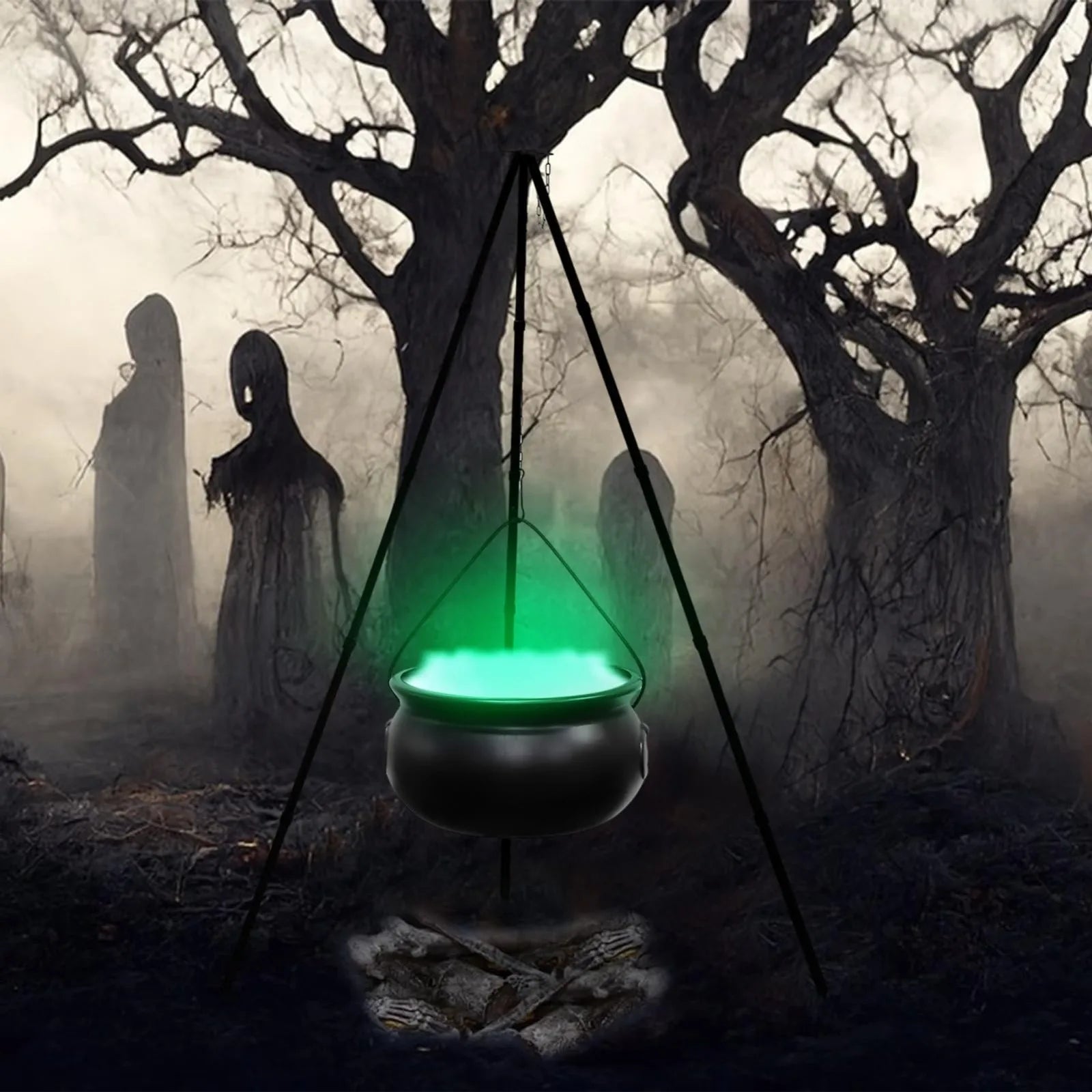 Illuminate your space with the enchanting Large Witch Cauldron, elegantly perched on a sturdy tripod. Bathed in a mystical LED glow, this cauldron invites you to explore your deepest desires and create a sanctuary that reflects your unique essence. Perfect for displaying cherished crystals or simply casting an alluring ambiance, it embodies the beauty of self-discovery and the magic of gothic décor. Embrace the dark elegance and let your spirit shine.