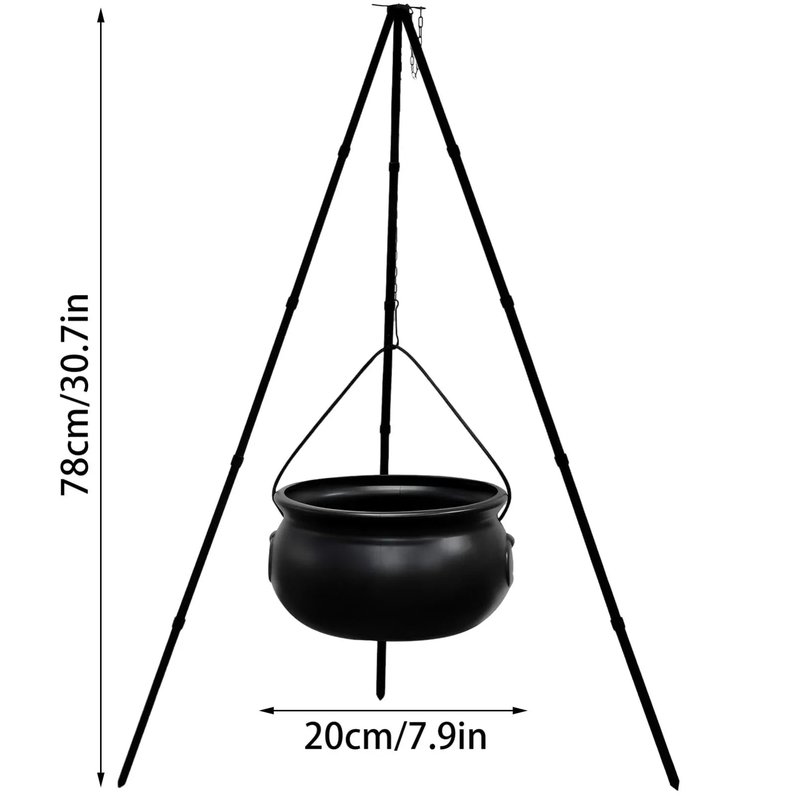 Embrace the enchanting allure of the Large Witch Cauldron, a captivating centerpiece that invites you to explore your mystical side. Bathed in a soft LED glow, this elegant cauldron rests upon a sturdy metal tripod, effortlessly enhancing your space with gothic charm. Perfect for displaying cherished crystals or simply setting a mood, it beckons you to create a sanctuary of self-discovery and empowerment. Let its presence inspire your rituals and gatherings, illuminating the beauty of your unique journey.