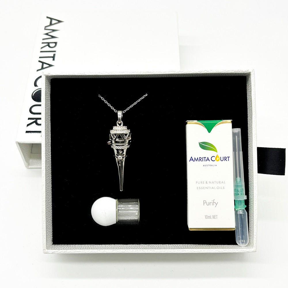 Cone Aroma Necklace | 18K Gold Diffuser Jewelry for Energy & Healing