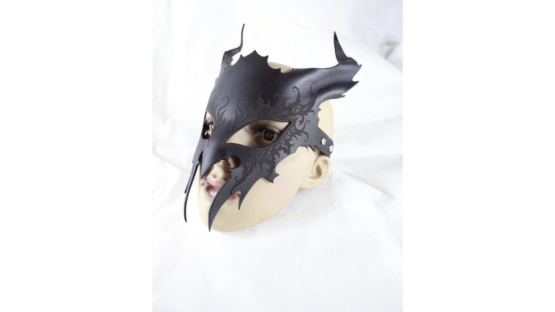Raven Horn Bdsm Mask  Leather Design For Power Identity And Nocturnal Change