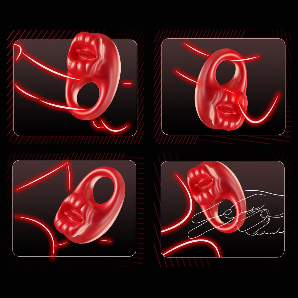 GALAKU Kiss Licking & Vibrating Cock Ring App Controlled