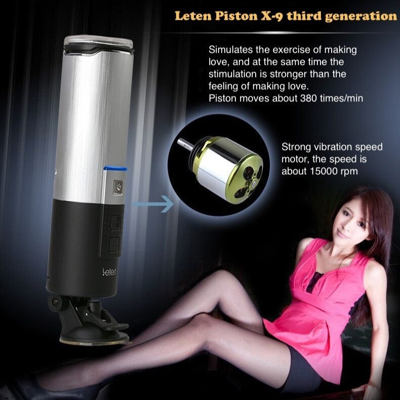 Leten Piston X9 III Thrusting Male Masturbator with Suction Base