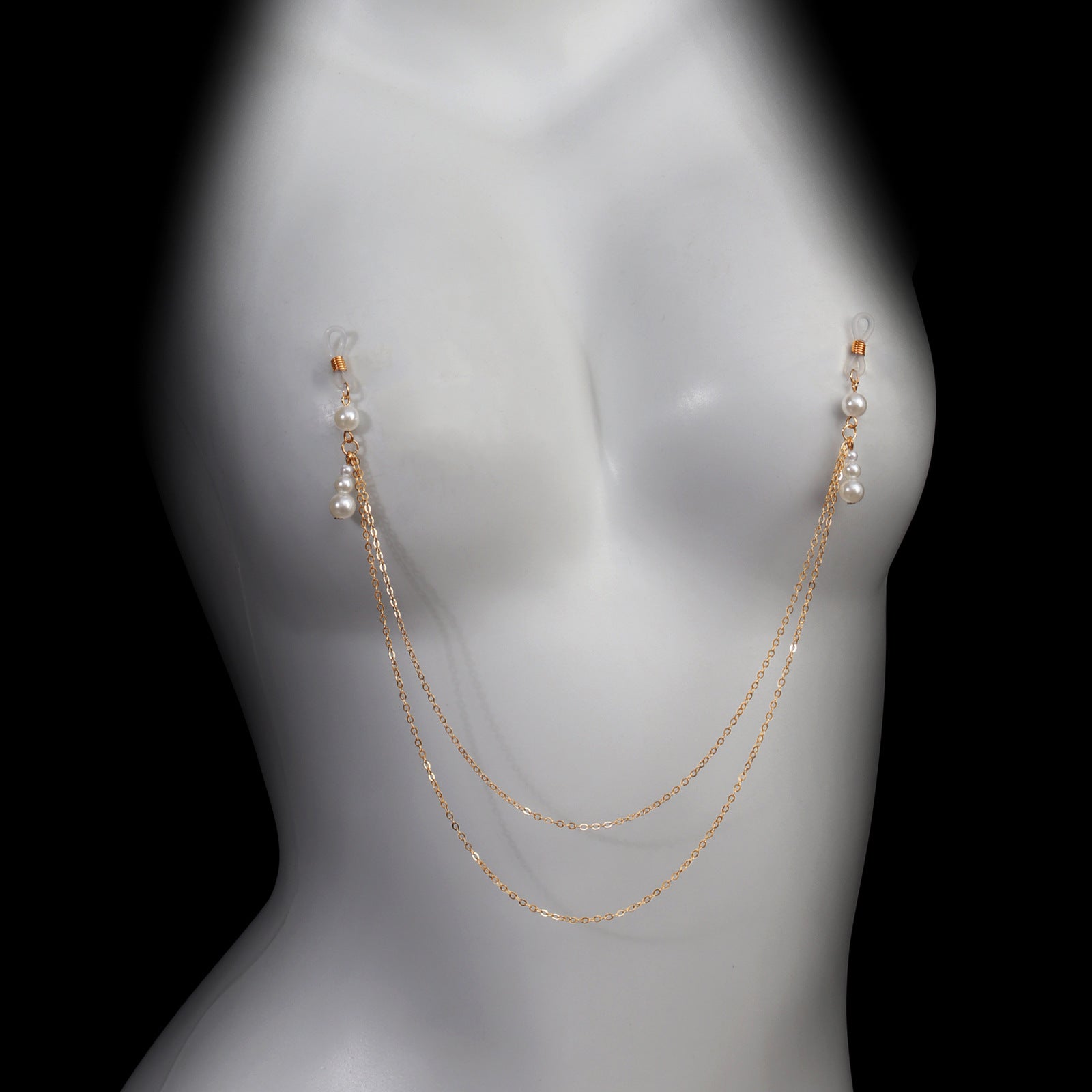 Pearl Pendant Nipple Clamps with Chain