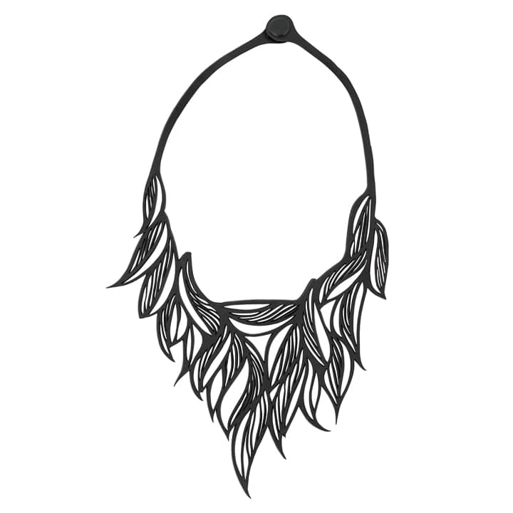 Sula Vine Statement Recycled Rubber Necklace